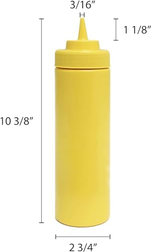 TrueCraftware 6-Piece 24 oz Yellow Squeeze Condiment Bottles