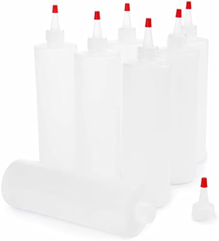 7-Pack Squeeze Bottles Resealable Clear Dispensers