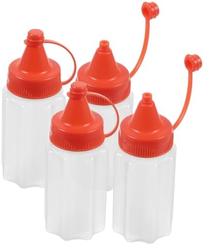 Luxshiny 4-Piece Reusable Squeeze Bottles for Condiments Kitchen Gadget