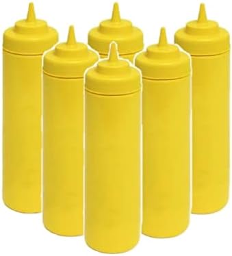 TrueCraftware 6-Piece 24 oz Yellow Squeeze Condiment Bottles