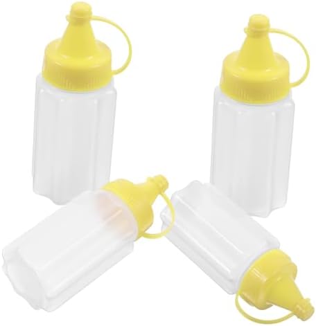 PRETYZOOM 4pcs Reusable Condiment Squeeze Bottles