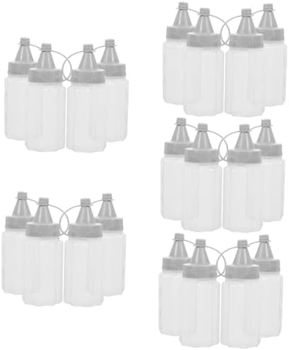GRIRIW 20 Pcs Dark Grey PP Condiment Squeeze Bottles