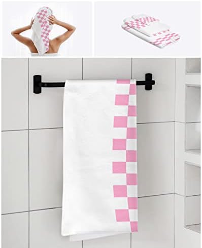 Pink Buffalo Check Towel Set Quick Dry Bath Rug