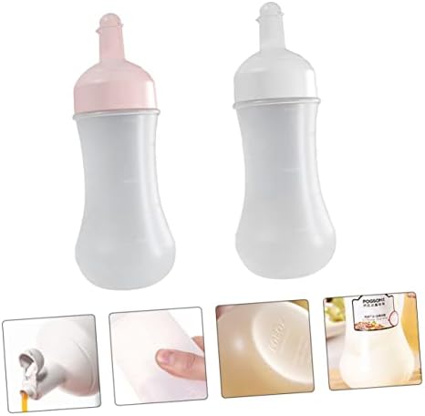 2Pcs 350ml Squeeze Condiment Bottles wScale for Kitchen Use