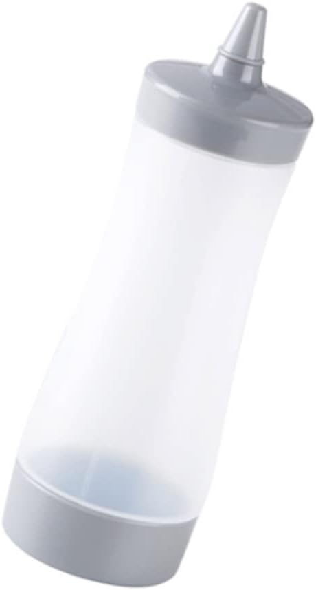 Mikinona Squeeze Bottle 350ml Reusable Leakproof TranslucentCondiment Dispenser