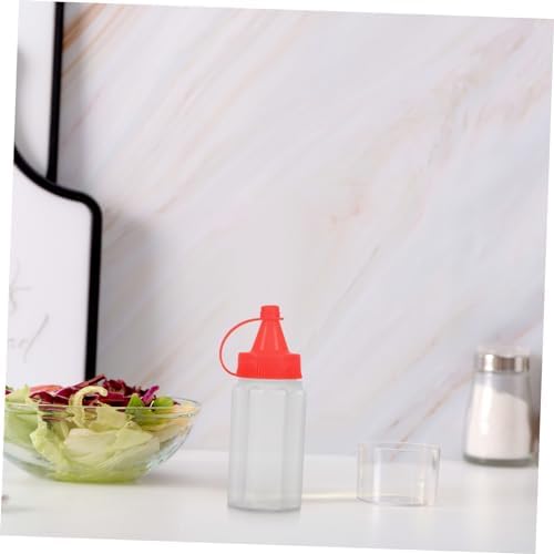 4-Piece Set - Mini Condiment Squeeze Bottles -PP Material - Light Portable