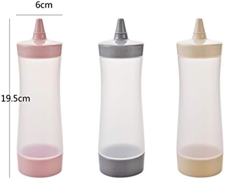 Delura Condiment Squeeze Set 3 Piece Kitchen Reusable Mustard Ketchup Squeeze Bottles
