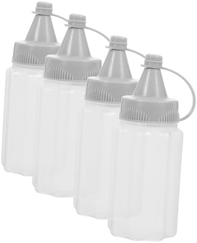 GRIRIW 20 Pcs Dark Grey PP Condiment Squeeze Bottles