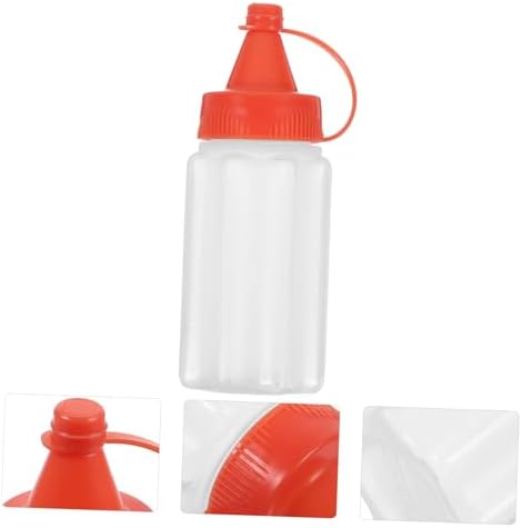 4-Pack Reusable Squeeze Bottles for Condiments - Mess-Free Space-Saving Design