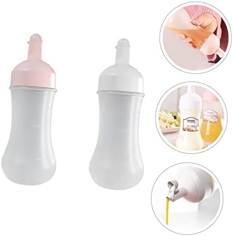2Pcs 350ml Squeeze Condiment Bottles wScale for Kitchen Use