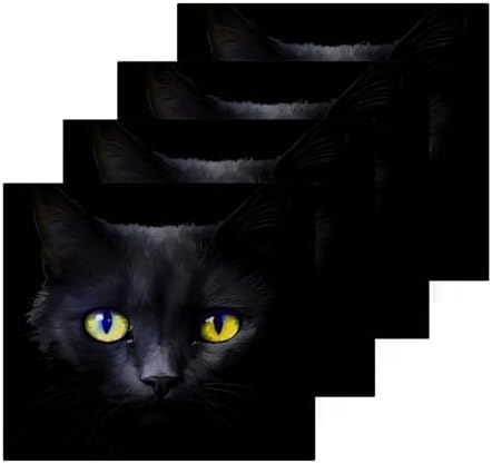 Black Cat Washcloths 2 Pack Soft Absorbent Cotton Face Towels