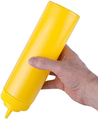 TrueCraftware 6-Piece 24 oz Yellow Squeeze Condiment Bottles