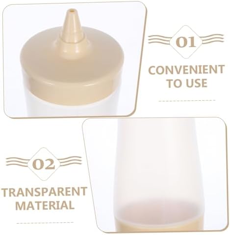 Non-Spill Cream Sauce Bottles by PHENOFICE Easy Squeeze Clean