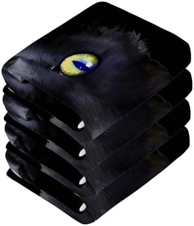 Black Cat Washcloths 2 Pack Soft Absorbent Cotton Face Towels
