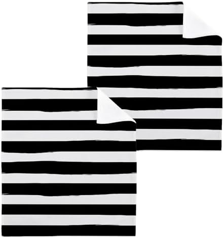 Stripes Washcloths 2 Pack Absorbent Soft Cotton Towels