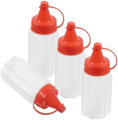 DECHOUS 4pcs Reusable Condiment Squeeze Bottles