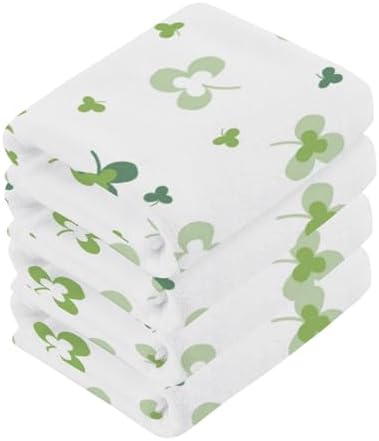 St Patricks Day Clover Washcloth Set Perfect for Daily Use