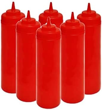 6 x 24 Oz Wide Mouth Squeegee Condiment Bottles