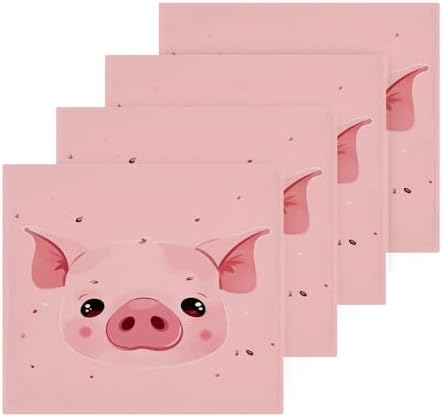 YettasBin Pink Pig Washcloth Set - Soft Absorbent Reusable for Home Travel