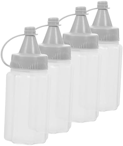 GRIRIW 20 Pcs Dark Grey PP Condiment Squeeze Bottles