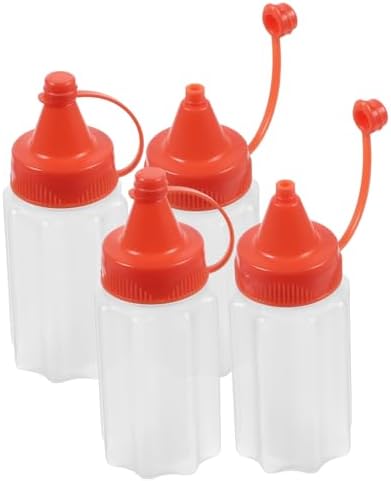 KICHOUSE 4pcs Reusable Condiment Squeeze Bottles for Kitchen 1