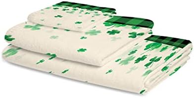 St Patricks Day shamrock bathroom towel set