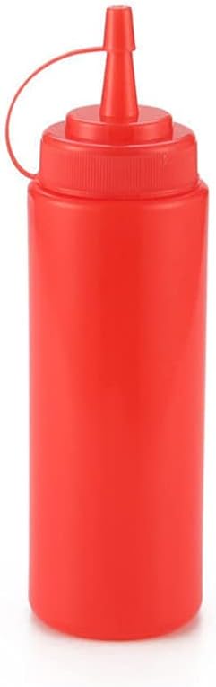 Sleek 3-Piece Squeeze Dispenser for Ketchup Mustard and Vinegar in Red