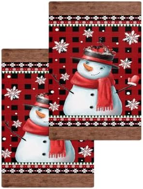 Christmas Snowman Waffle Towels Set of 2