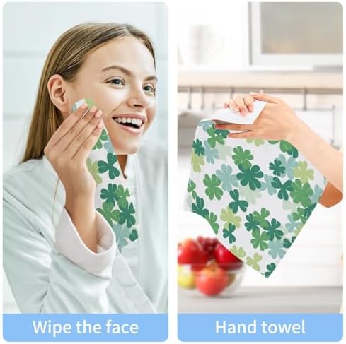 St Patricks Day Shamrock Soft Cotton Washcloths 2-Pack