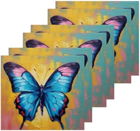 YETTASBIN Butterfly Washcloths 2 Pack - Soft Absorbent Cotton Towels