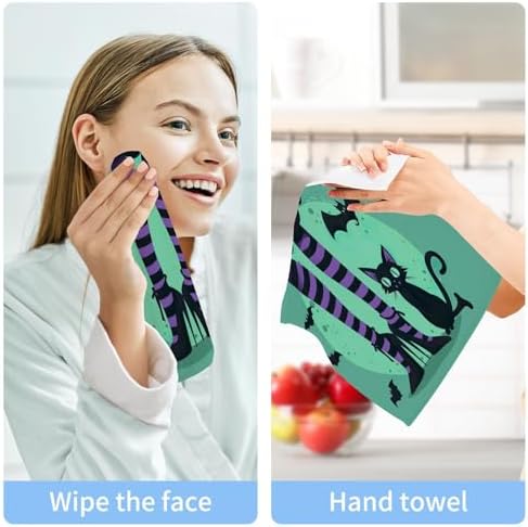 Halloween Cat Washcloth Set - Soft Reusable and Durable