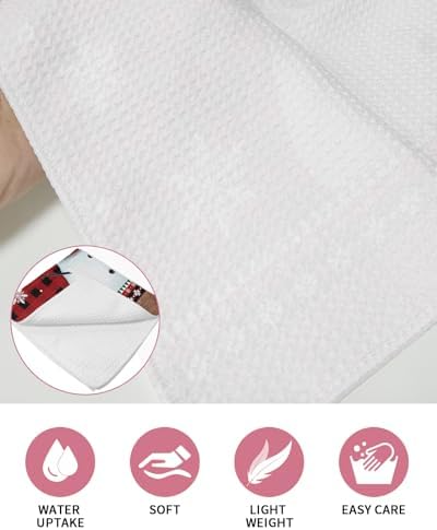 Christmas Snowman Waffle Towels Set of 2