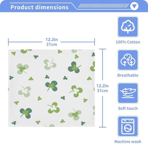St Patricks Day Clover Washcloth Set Perfect for Daily Use
