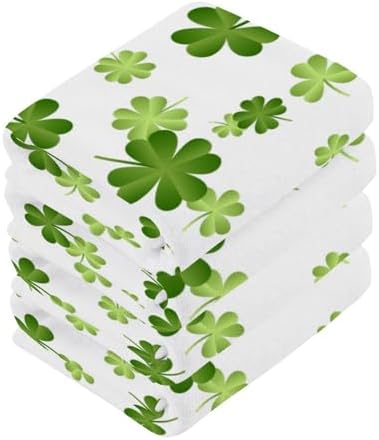 St Patricks Day Clover Washcloths for Home and Kids