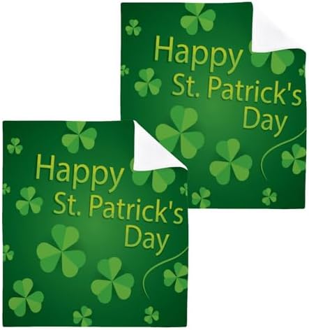 St Patricks Day Shamrock Washcloth Set 2-Pack