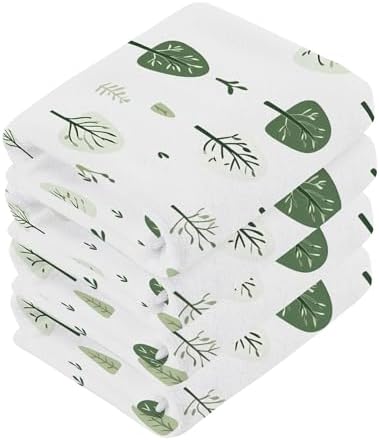Experience Ultimate Convenience With Xigua Green Trees Cotton Washcloth Set
