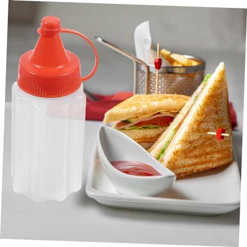 4-Pack Reusable Squeeze Bottles for Condiments - Mess-Free Space-Saving Design