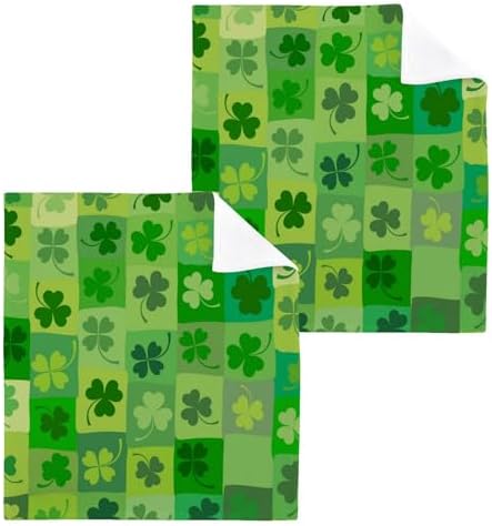 Yettasbin St Patricks Day Clover Washcloths Set