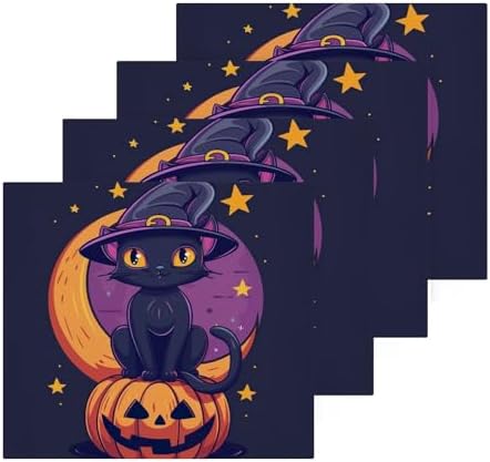 Halloween CAT Washcloth Set Spooky Soft Reusable for Kids Babies