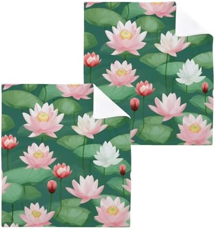 Lotus Washcloth Set 2-Piece Reusable Soft Absorbent 12x12