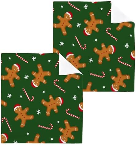 Christmas gingerbread man washcloth 2-pack
