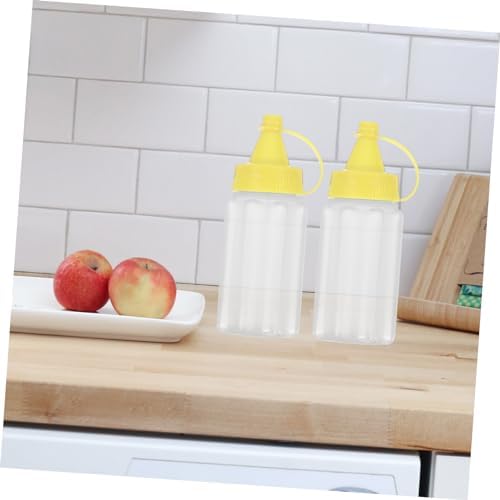 4pcs Reusable Condiment Squeeze Bottles for Ketchup Mustard Honey and Salad Dressings