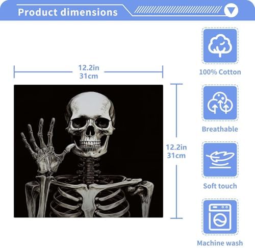 YettasBIN Skeleton Washcloth 2-Piece Set