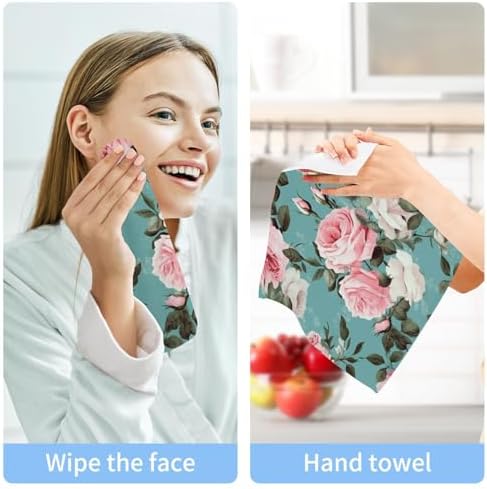 Pretty Rose Pink Reusable Washcloth Set Soft Cotton Face Towel