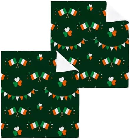 St Patricks Shamrock Washcloths 2-Pack