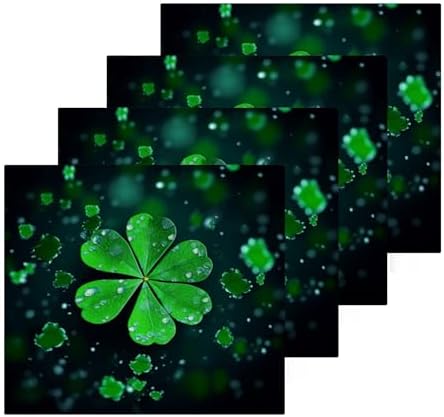 St Patricks Day Clover Washcloth Soft Reusable 12x12 inch