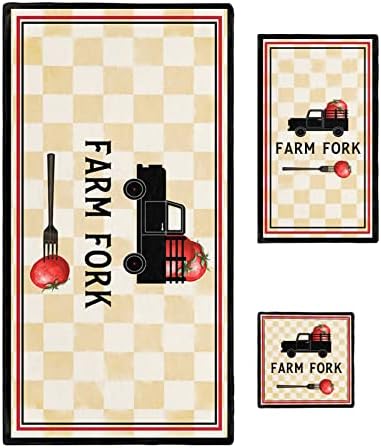 Shine-Home Red Tomato Plaid Towel Set