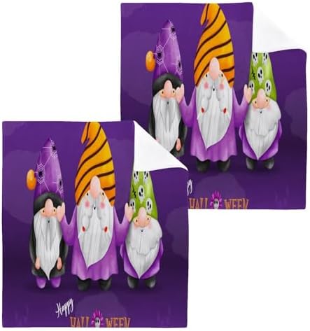 Halloween Gnome Washcloth Set 2-Piece Soft Reusable