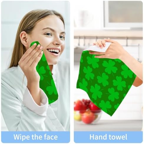 St Patricks Day Clover - 2-Pack _soft Cotton Baby Face Towels Reusable Durable