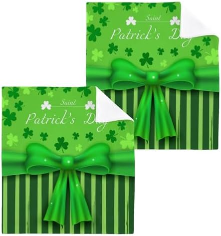 St Patricks Day Clover Washcloths - Soft Absorbent Reusable